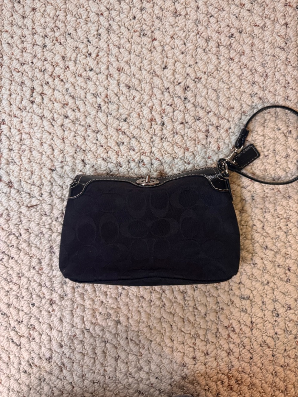 Vintage Y2K Coach Black Signature Wristlet Clutch - Picture 2 of 5